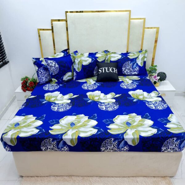 SIL146 DESIGNER BLUE LOUIS VUITTON 7/7 BEDSHEET - Stuch beddings