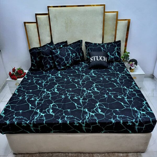 SIL146 DESIGNER BLUE LOUIS VUITTON 7/7 BEDSHEET - Stuch beddings