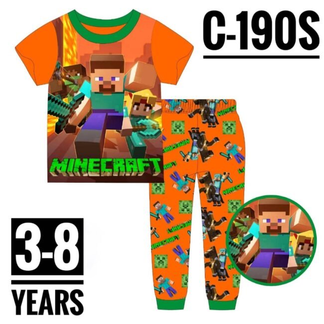 C-190S MINECRAFT AGE 3-8 PYJAMAS