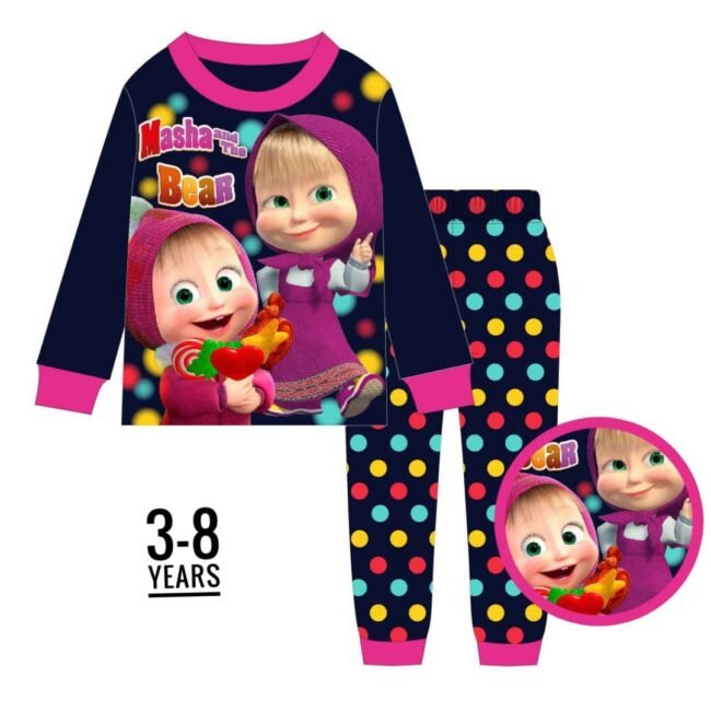 D-149 BLACK MASHA AND THE BEAR AGE 4 PYJAMAS