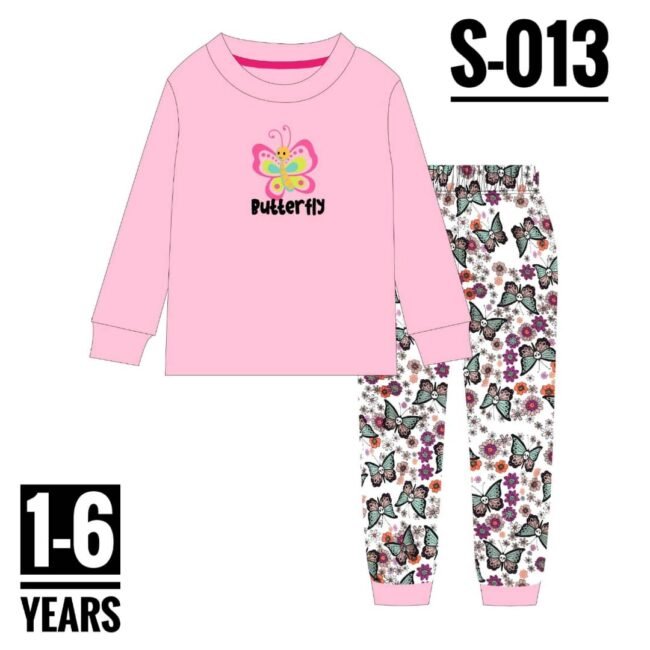 S-013 PEACH BUTTERFLY AGE 5 PYJAMAS