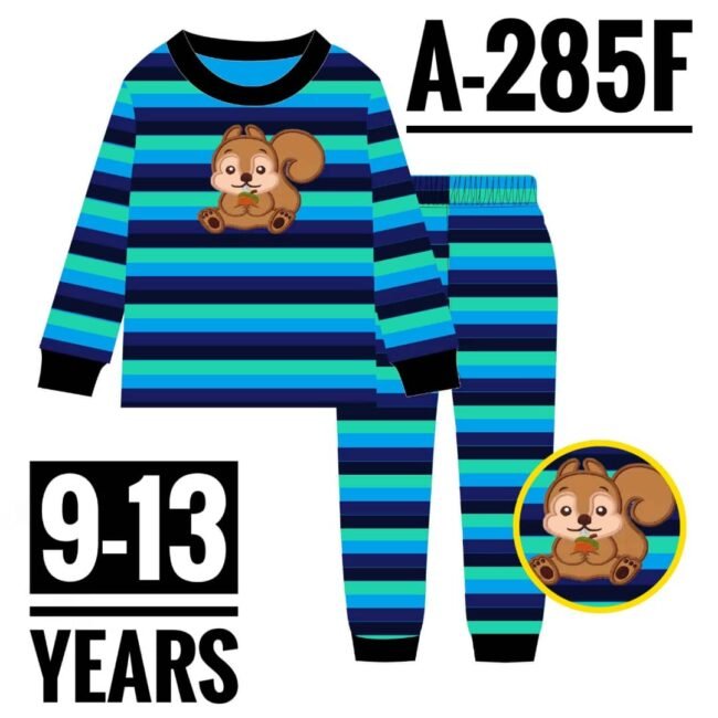 A-285F BROWN TEDDY AGE 11 PYJAMAS