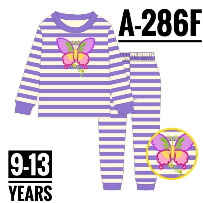 A-286 MULTI COLOUR BUTTERFLY AGE 13 PYJAMAS