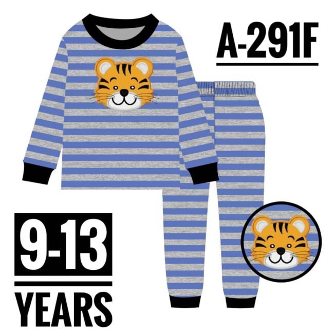 A-291F BLUE ASH STRIPES AGE 13 PYJAMAS