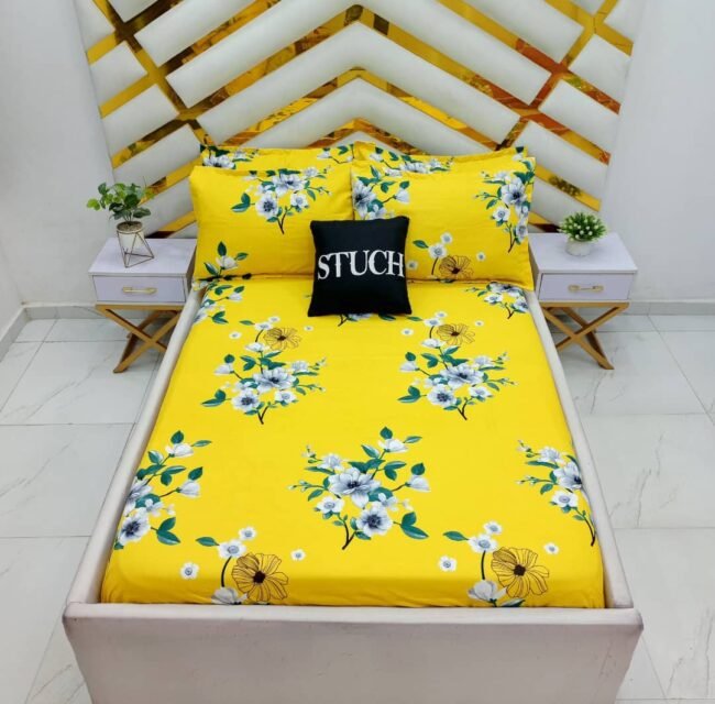 SEL592 YELLOW PLENFLOWER 4/6 BEDSHEET