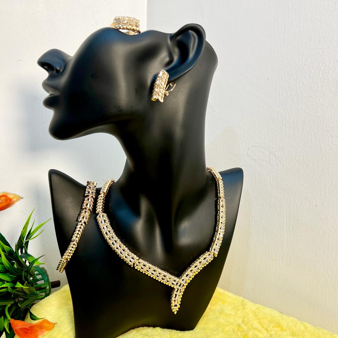 Angel necklace set (necklace, bracelet, ring, earrings)