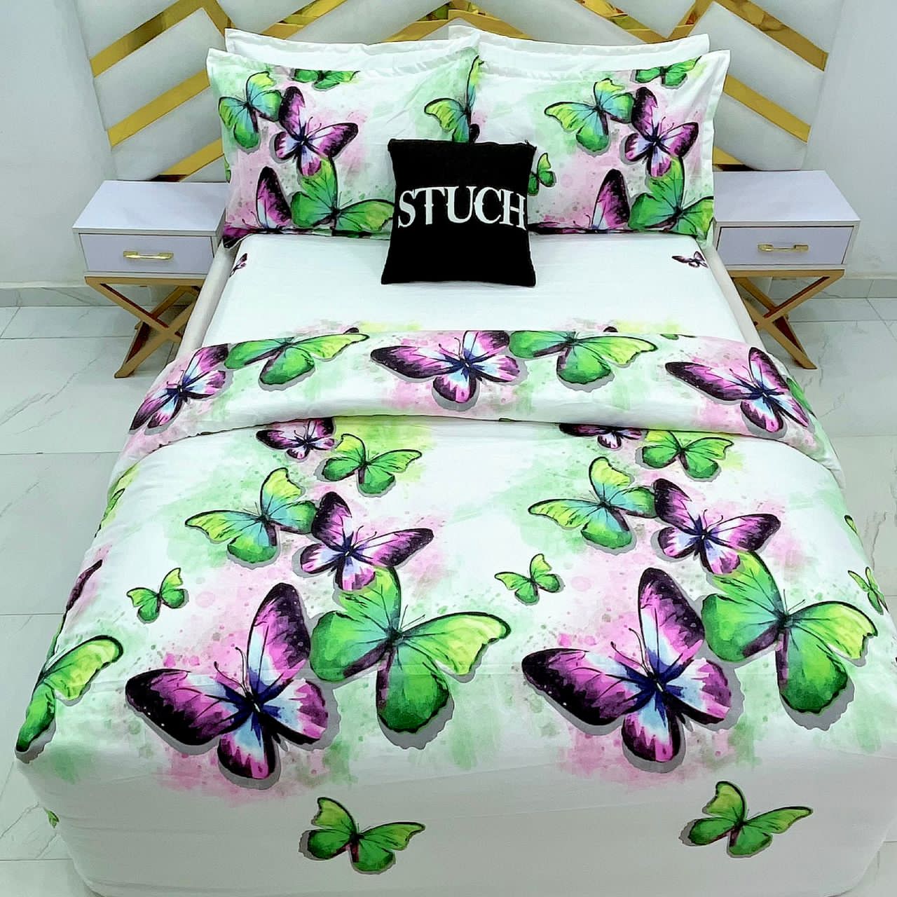 SLL3 PURPLE BUTTERFLY 7/7 WITH FOUR PILLOW CASES AND DUVET COVET