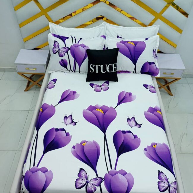 Img 20240212 Wa0021 1 - Sel5 Purple Lilly 4/6 Bedsheet