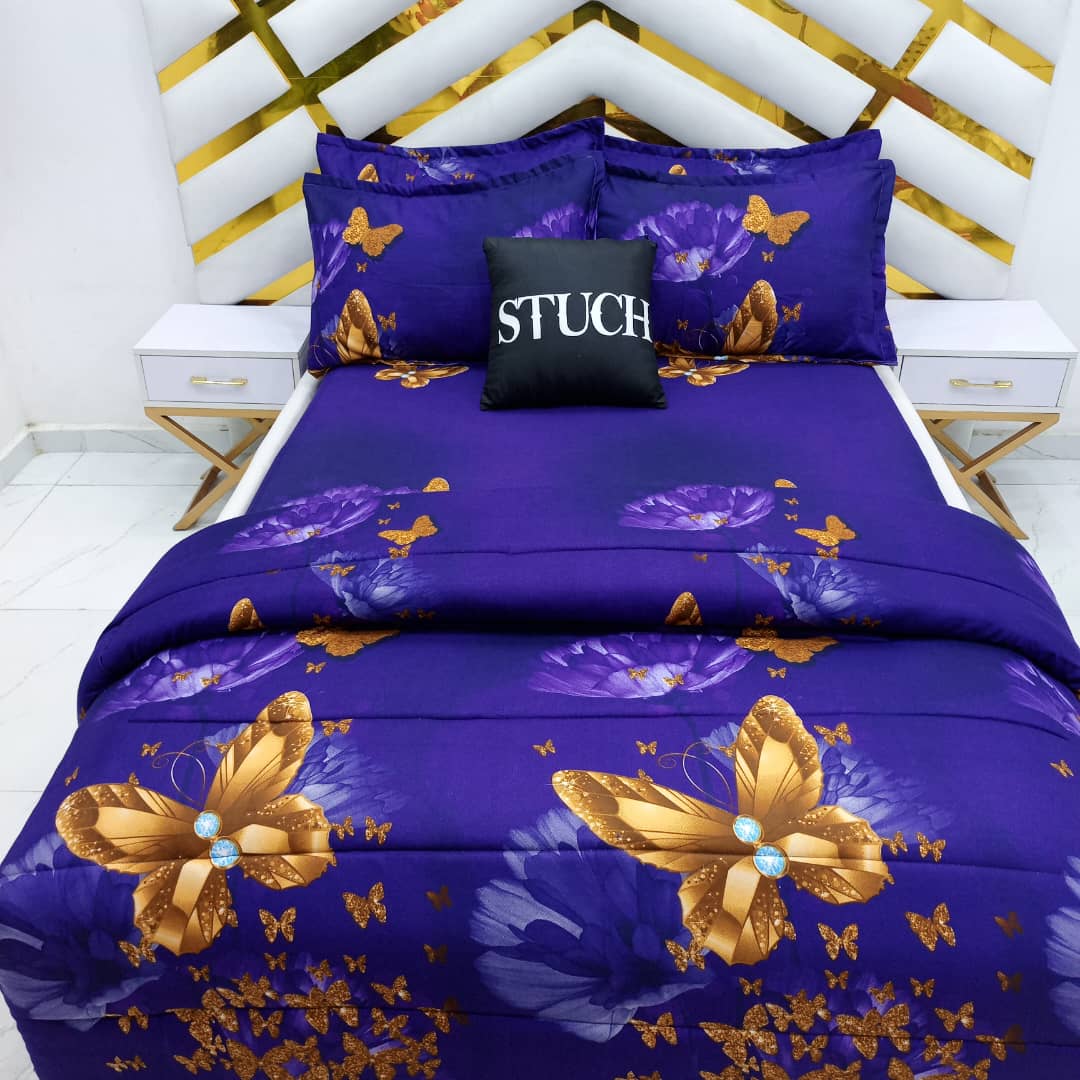 SKL2 LITTLE BUTTERFLY 7/7 BEDSHEET WITH FOUR PILLOW CASES AND DUVET COVER