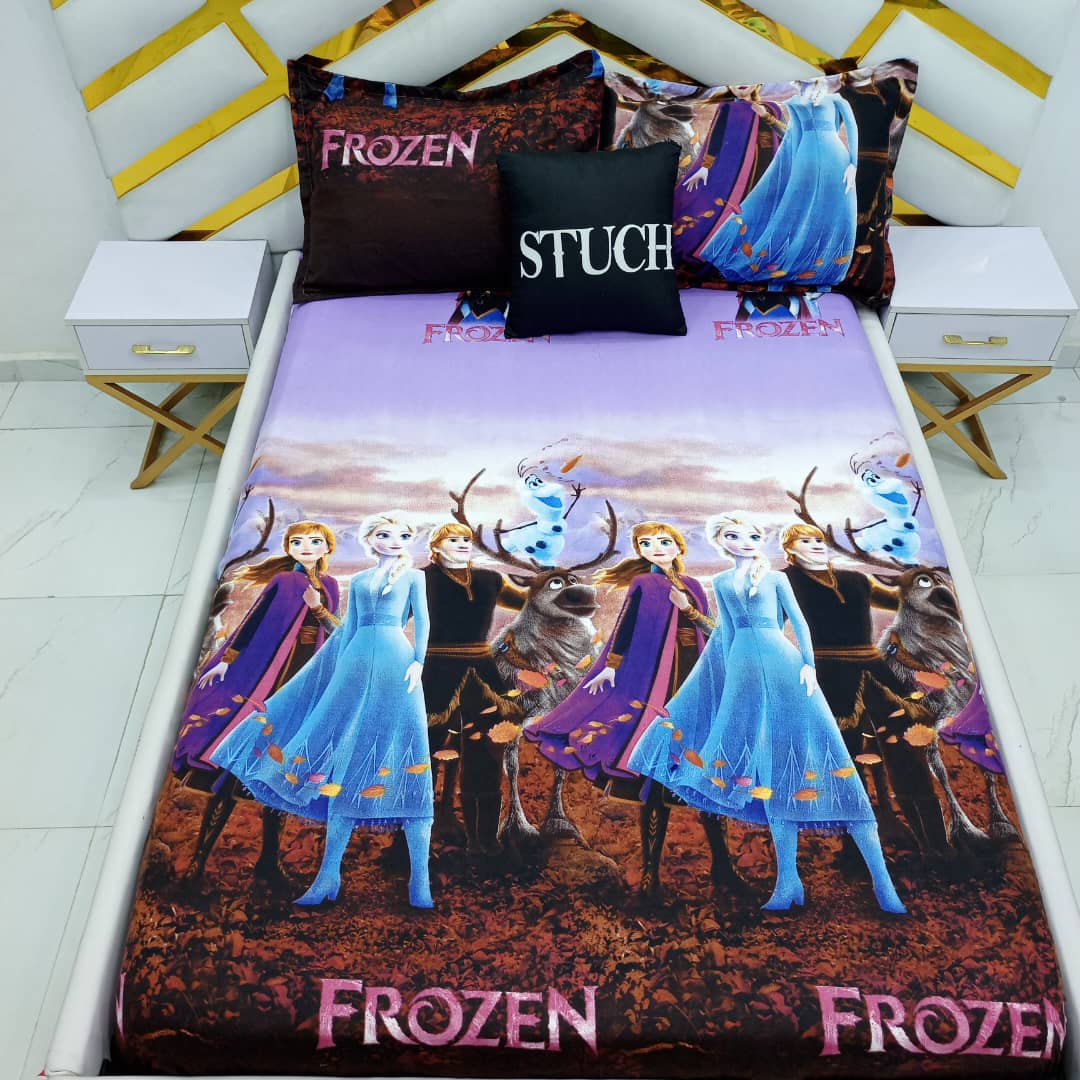 ELSA & ANNA 4/6 BEDSHEET {WITH TWO PILLOW CASES}