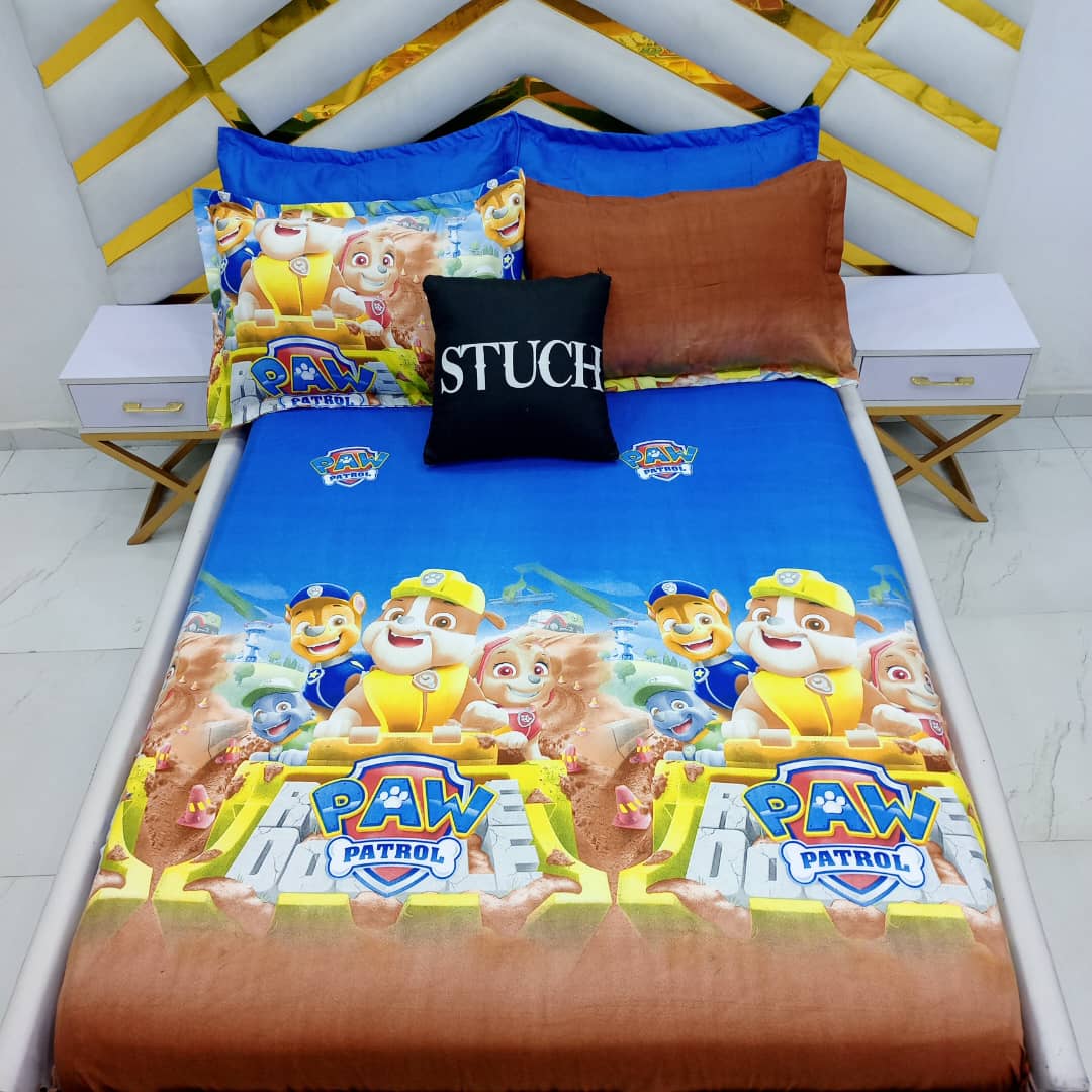 SKY PAW PATROL 4/6 BEDSHEET {WITH TWO PILLOW CASES}