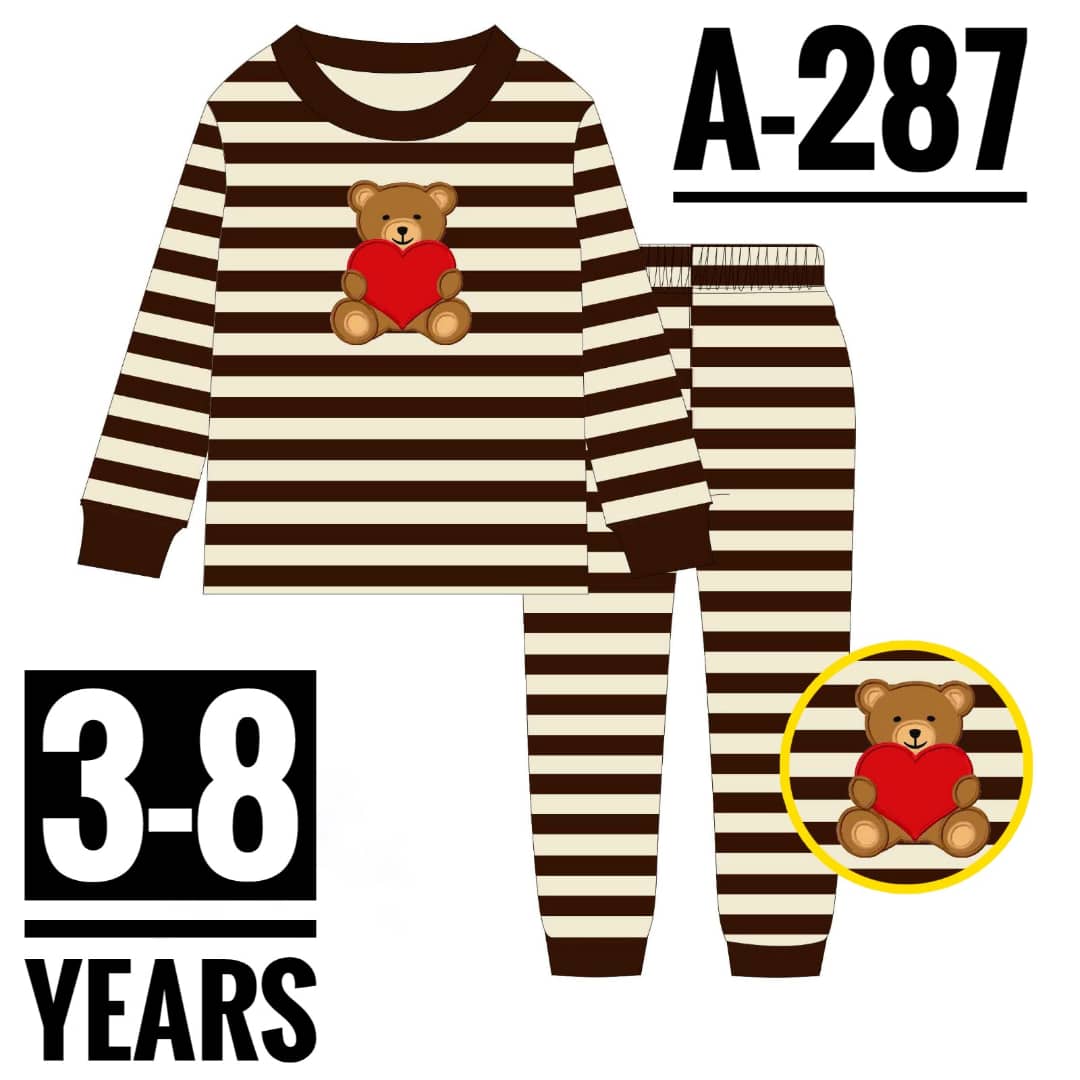 A-287 LOVE YOU TEDDY AGE 8 PYJAMAS