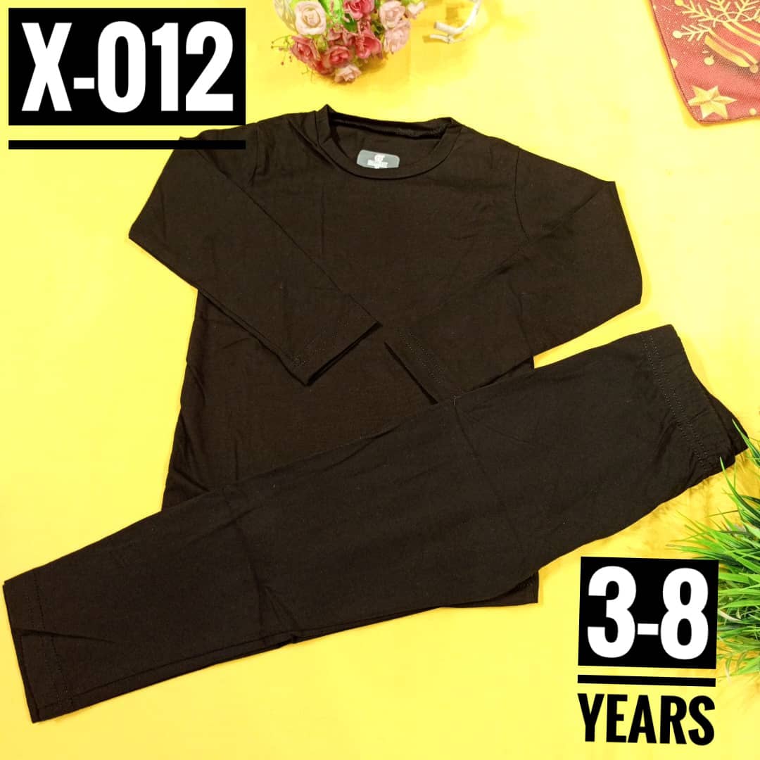 X-012 PLAIN BLACK AGE 3 PYJAMAS