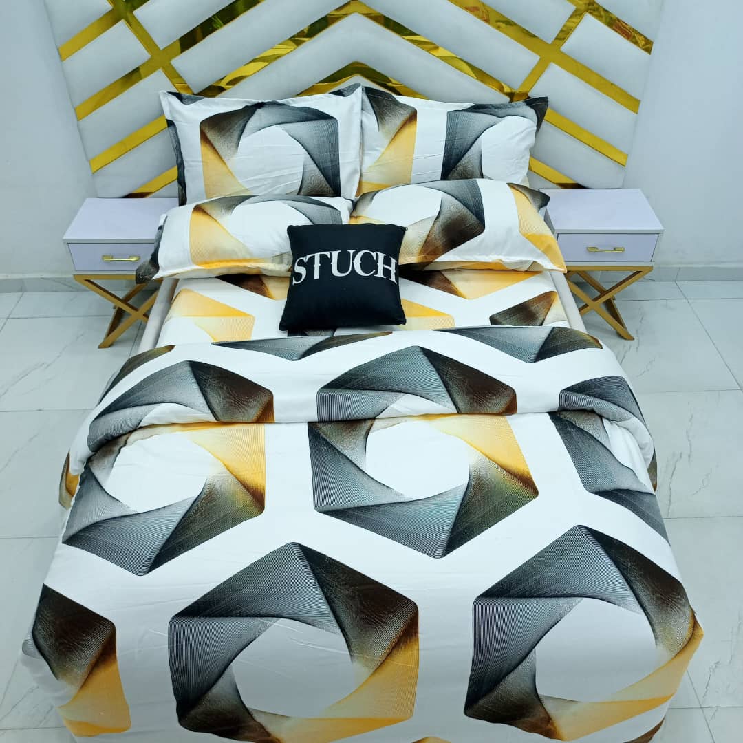 SML4 YELLOW HEXAGON 4/6 DUVET SET