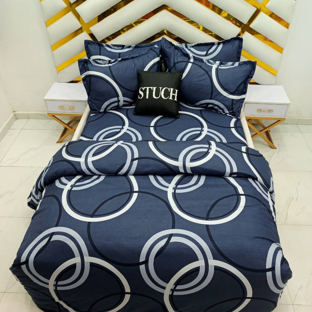 SGL7 DOUBLE ROUND 7/7 BEDSHEET WITH FOUR PILLOW CASES AND DUVET COVER