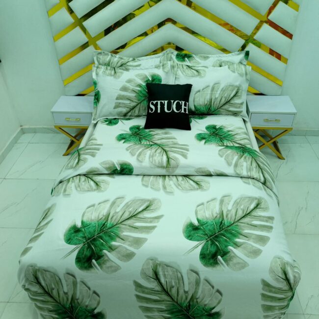 Img 20240221 Wa0001 - Sal1 Green Fern 7/7 Bedsheet With Four Pillow Cases And Duvet Cover