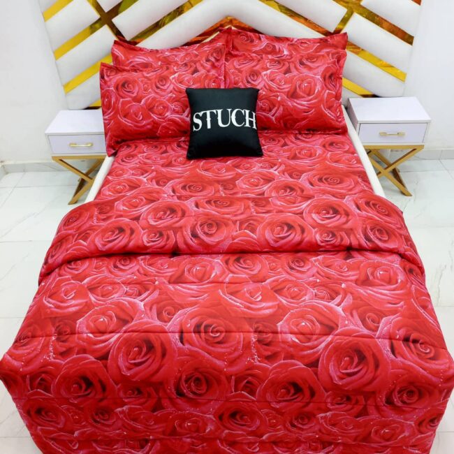 Img 20240308 Wa0012 - Ual1 Bold Roses 7/7 Bedsheet With Four Pillow Cases And Duvet Cover