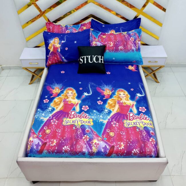 Img 20240312 Wa0001 - Uel1 Barbie {The Secret Door} 4/6 Bedsheet {With Two Pillow Cases}