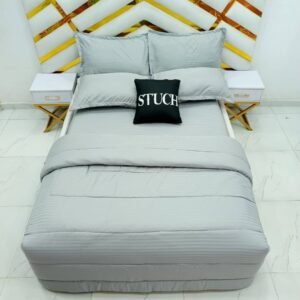 PLAIN STRIPE ASH 7/7 DUVET SET