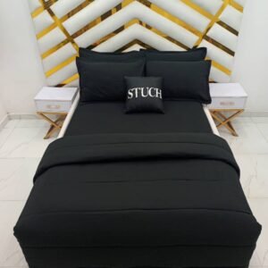 PLAIN BLACK 7/7 DUVET SET