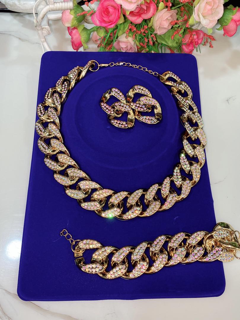 BLING cuban necklace set