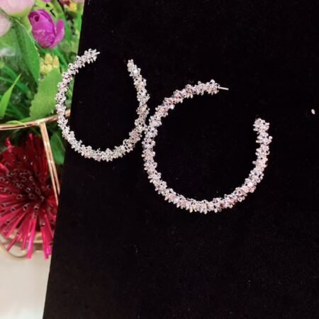Silver round Earring
