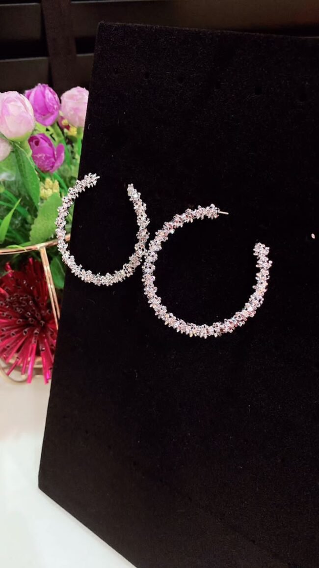 Silver round Earring