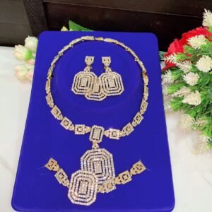 Precious necklace set (necklace, bracelet, ring, earrings)