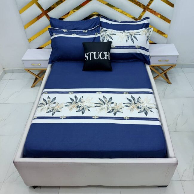 Img 20240420 Wa0006 - Udl Blue Flower 4/6 Bedsheet {With Two Pillow Cases}