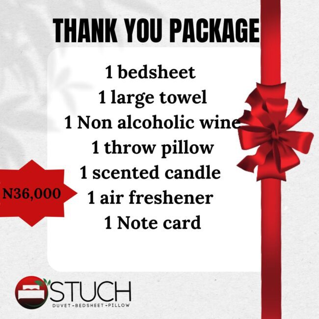 Img 20240509 Wa0013 - Thank You Package (1 Bedsheet,1 Non Alcoholic Win,2 Large Towel,1 Luxury Watch,1 Throw Pillow,1 Scented Candle ,1 Air Freshener,1 Note Card)