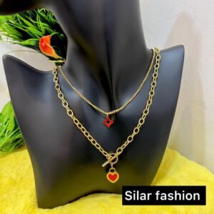 Red Love Layerd necklace