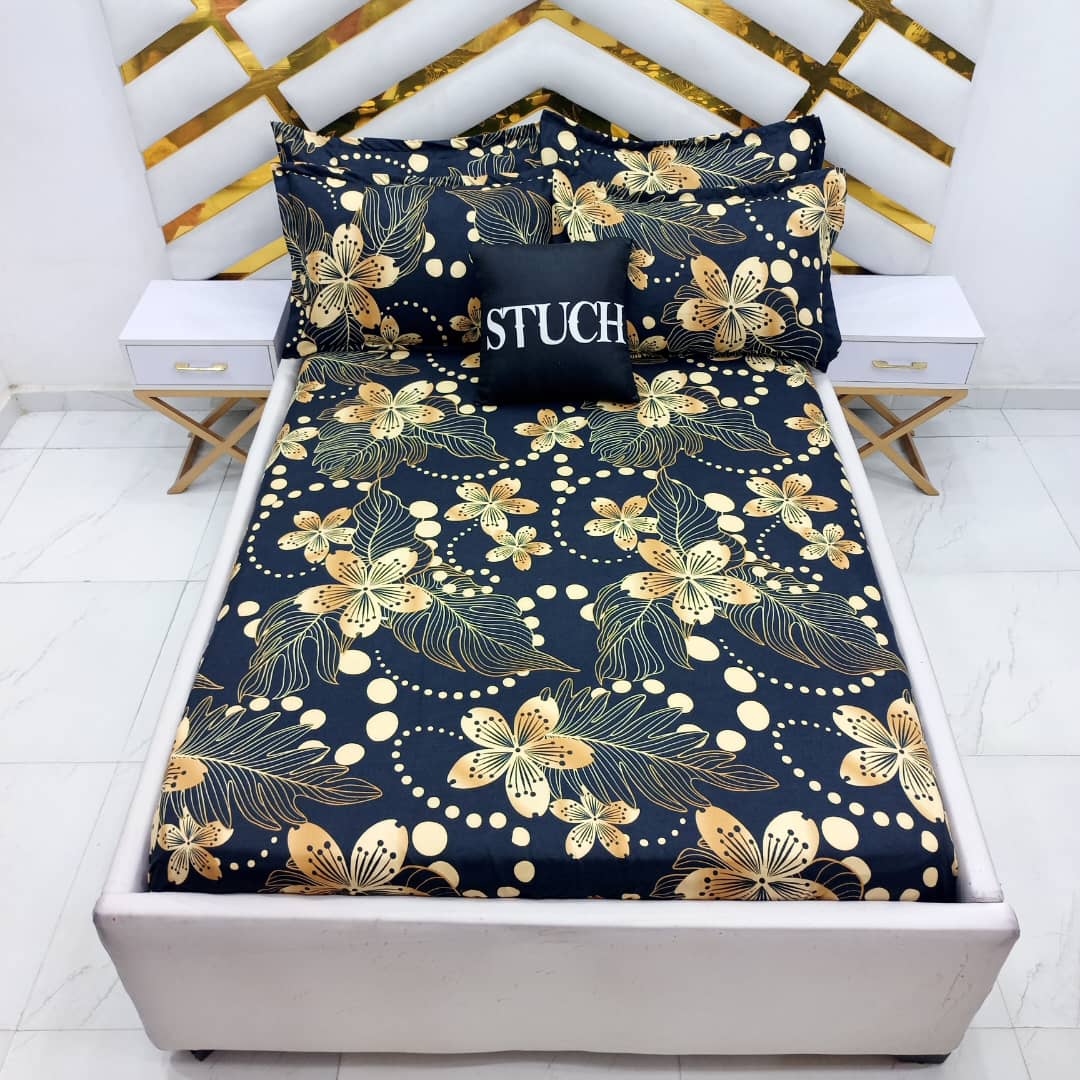 SIL9 BLACK TUNLIP 7/7 BEDSHEET