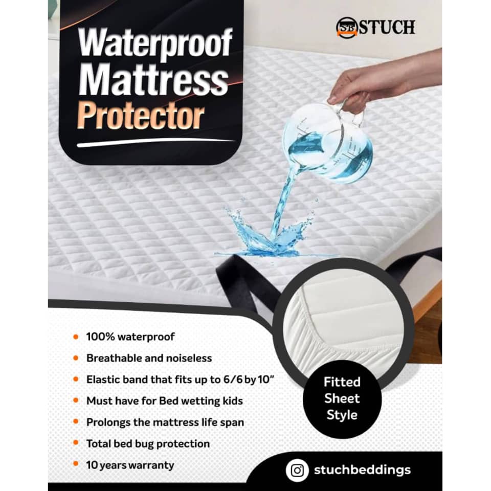 WATERPROOF MATTRESS PROTECTOR 200cm by 200cm – KING SIZE (6/6, 6/7 or 7/7)