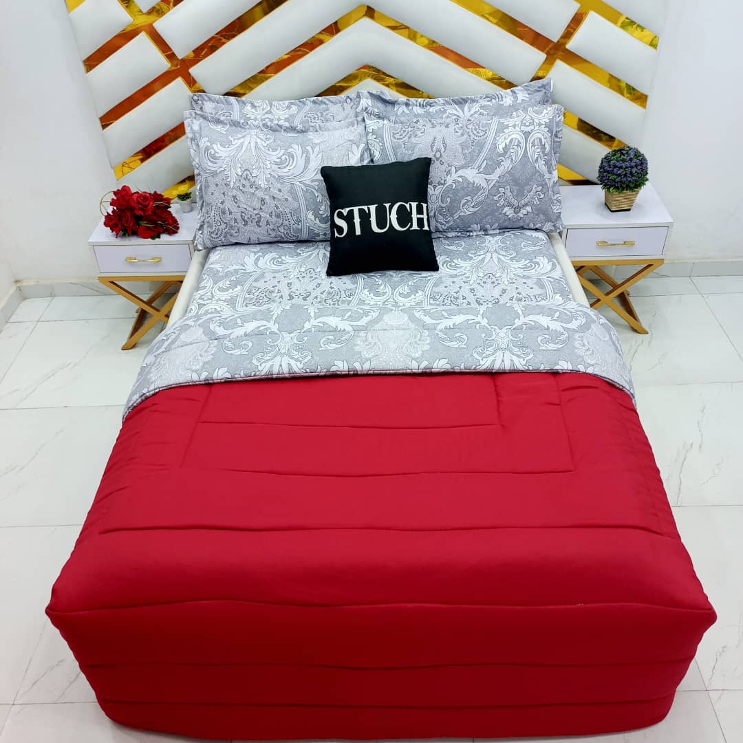 COMBINED RED WITH ASH ROYALE 7/7 DUVET SET