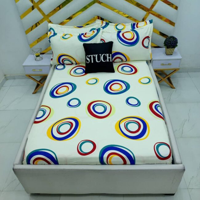 Img 20240913 Wa0003 - Cream Color Circle 4/6 Bedsheet