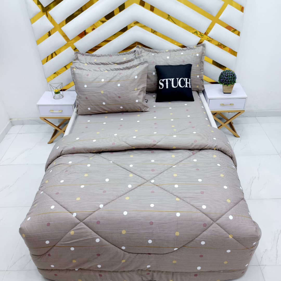 BROWN POLKA DOT 4/6 DUVET SET