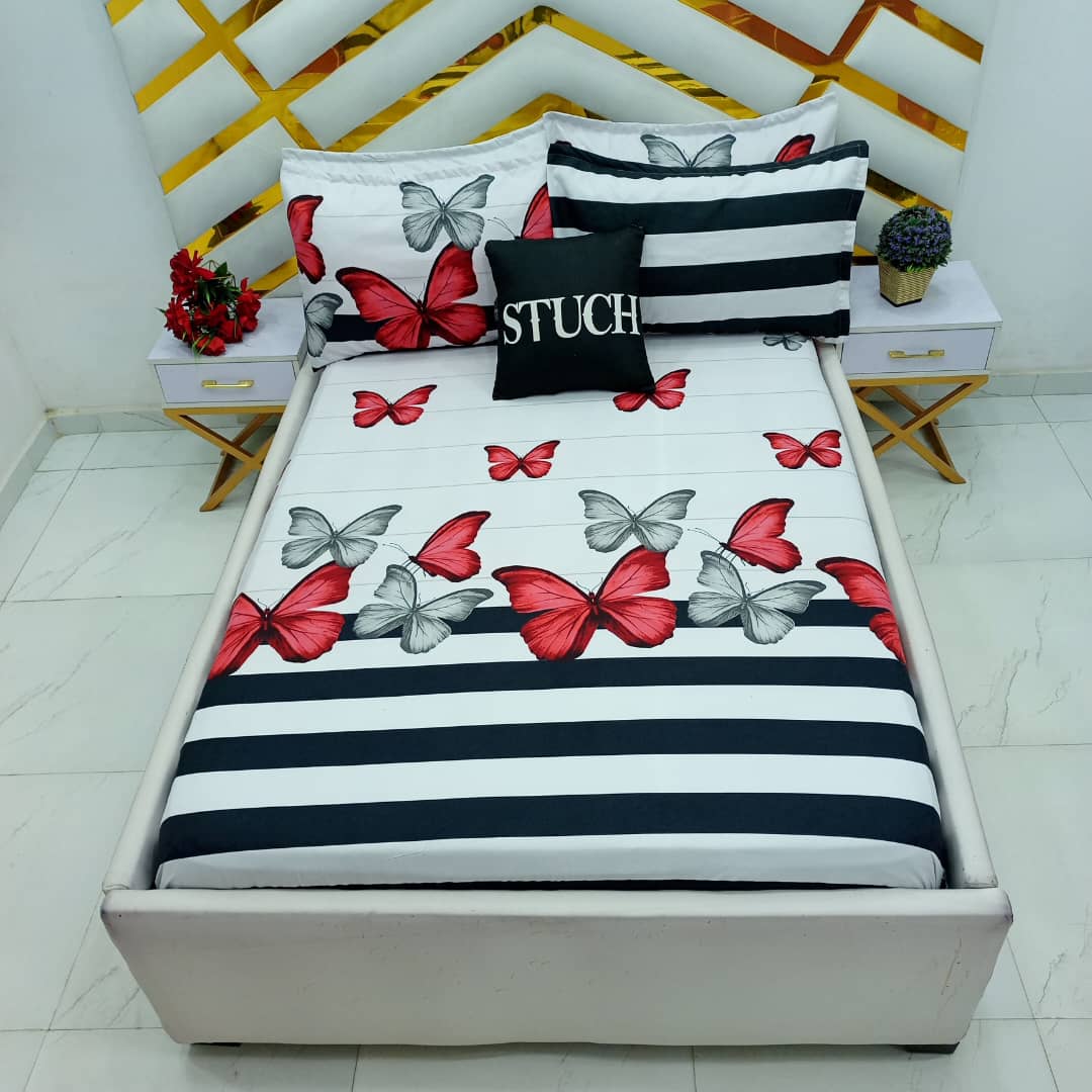 RED BUTTERFLY EXTRALARGE BEDSHEET