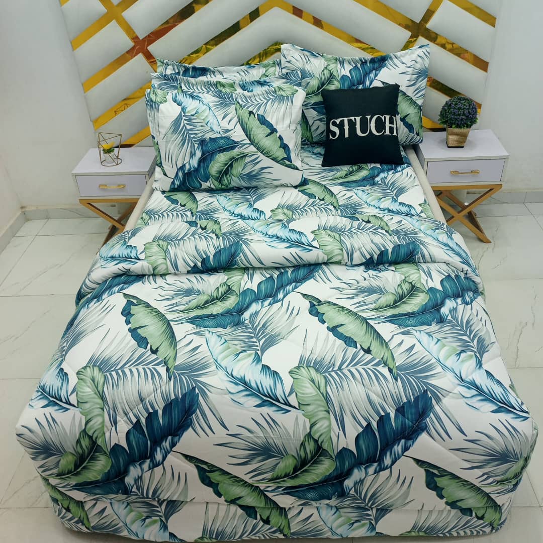 BLUE GREEN PALM  7/7 DUVET SET