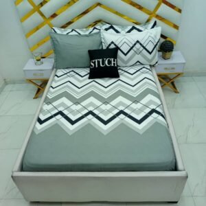 SEL5  BLACK ZIG ZAG 7/7 BEDSHEET