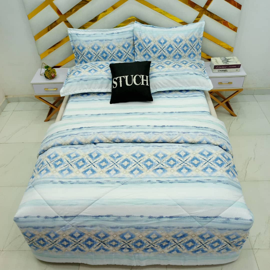 LIGHT BLUE FRET 7/7 DUVET SET