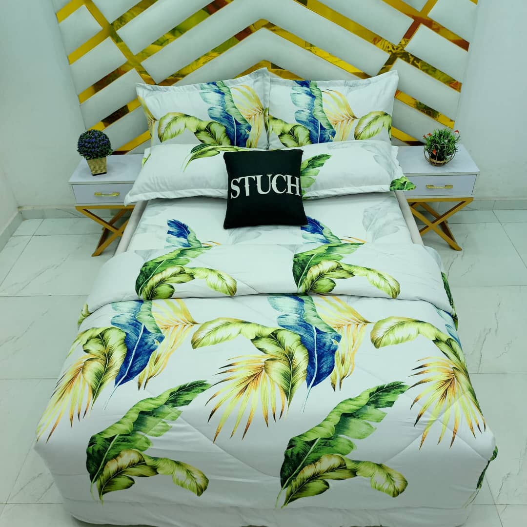 GREEN AND YELLOW 4/6 DUVET SET