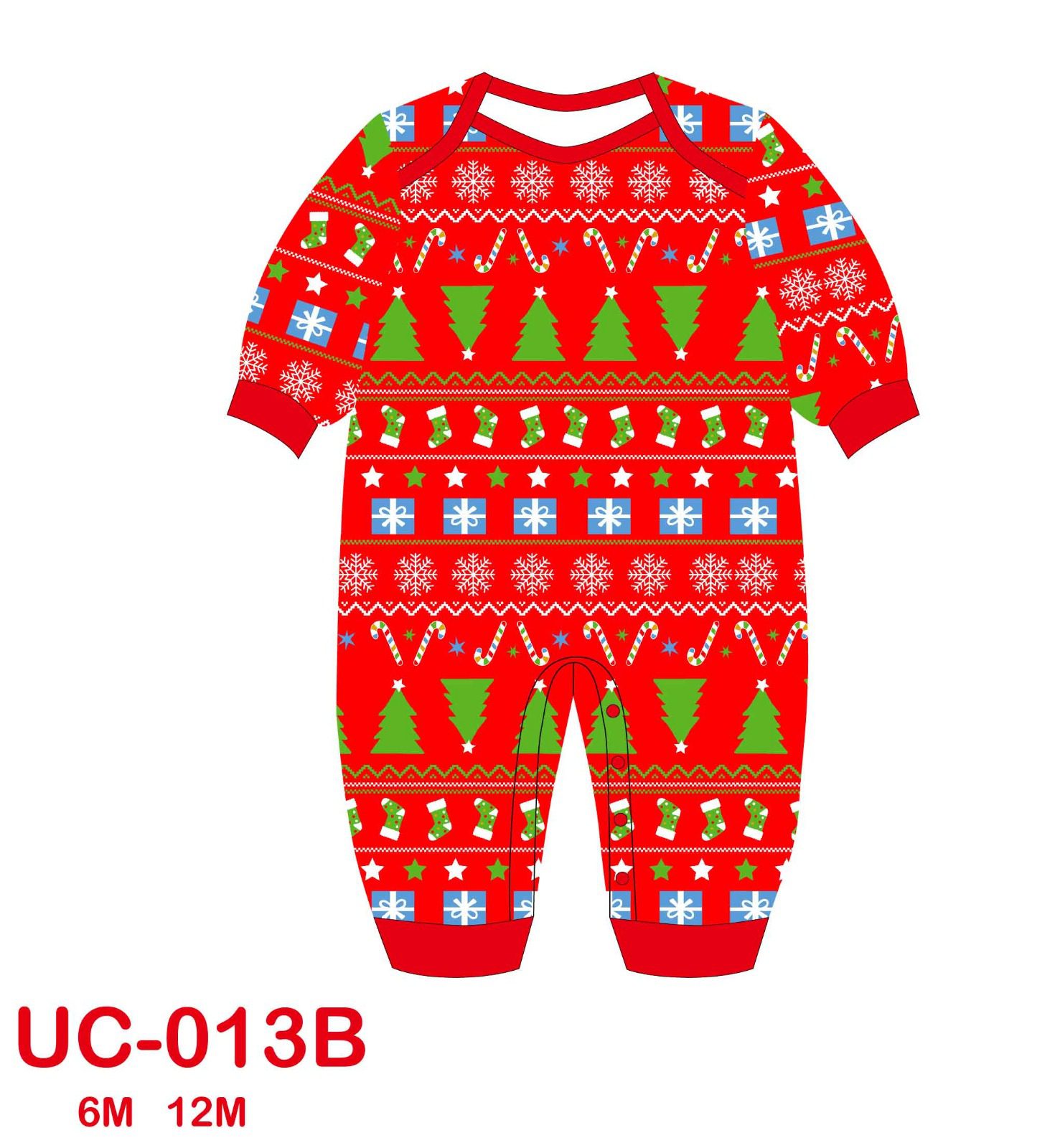 UC-013 12MONTH CHRISTMAS FIESTA PYJAMAS (AGE 7-12MONTH)