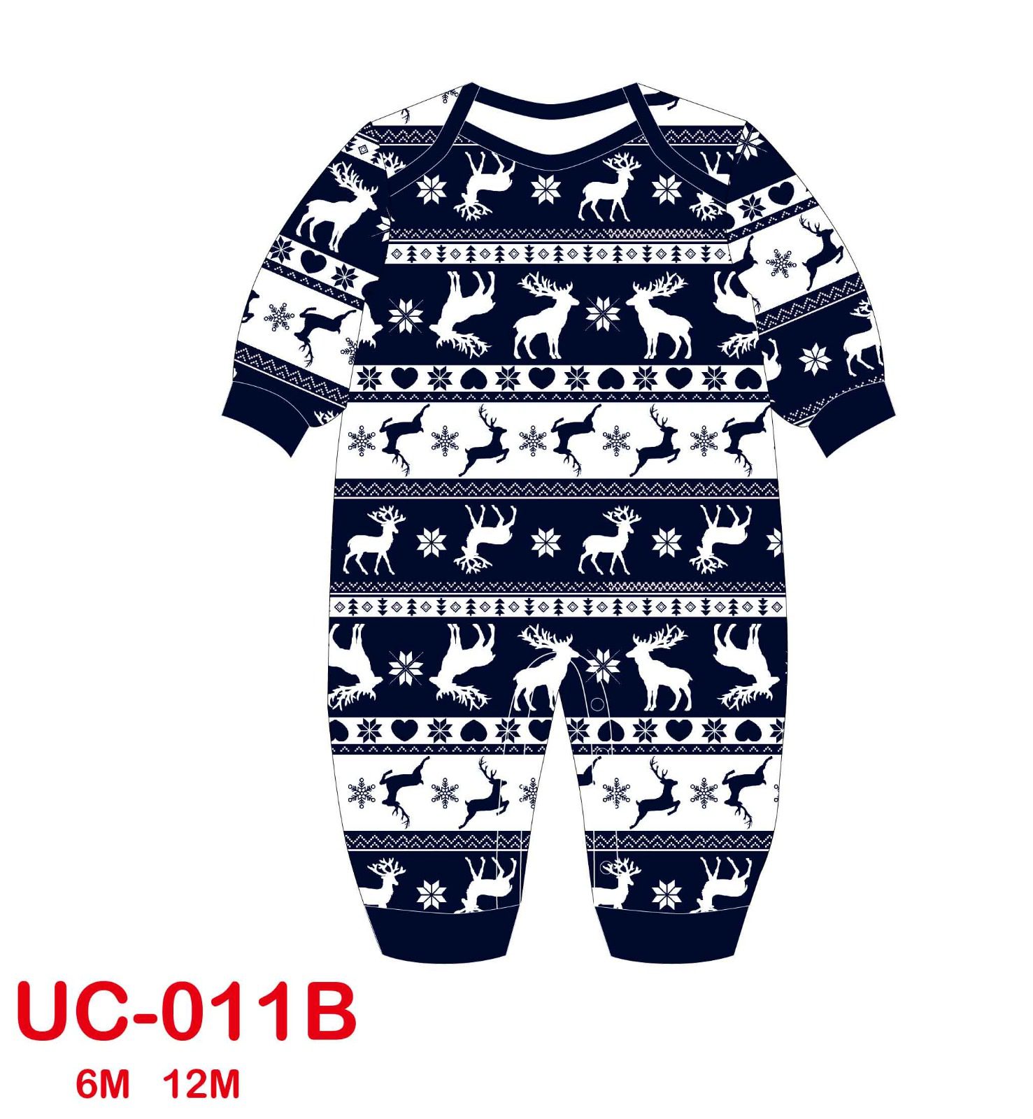 UC-011 12MONTH MIDNIGHT BLUE CHRISTMAS TREE PYJAMAS (AGE 7-12MONTH)