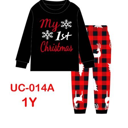 UC-014 1YR NEW BLACK MY 1ST CHRISTMAS PYJAMAS (AGE 7-12MONTH)