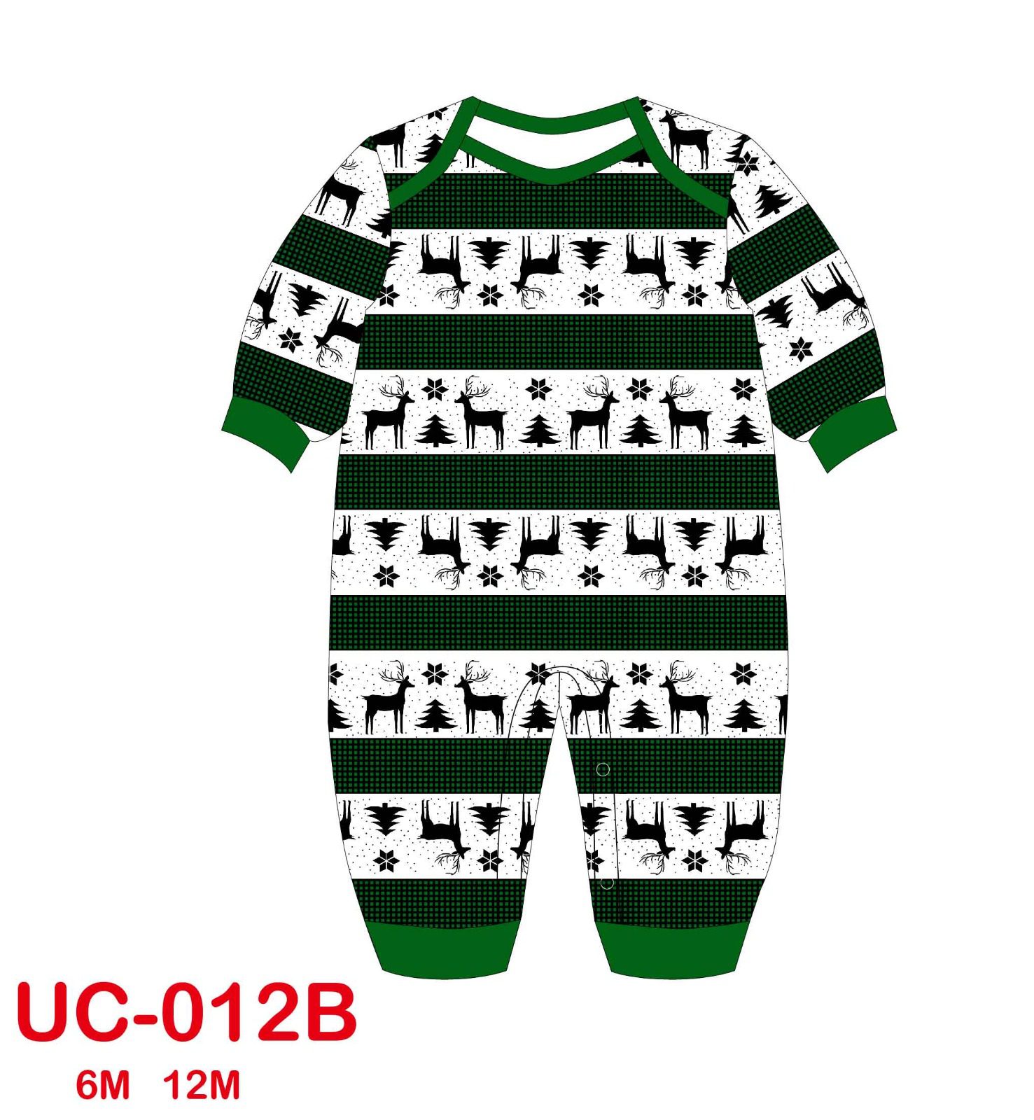 UC-012 12MONTH GREEN MERRY CHRISTMAS PYJAMAS (AGE 7-12MONTH)