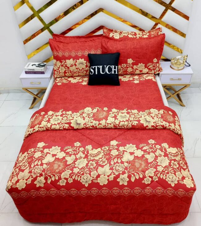 Img 20241010 Wa0008 - Red Royalty 7/7 Bedsheet With Four Pillow Cases And Duvet Cover (No Fiber Inside)