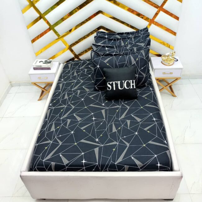 Img 20241010 Wa0009 - Black Trident 7/7 Bedsheet With Four Pillow Cases And Duvet Cover (No Fiber Inside)