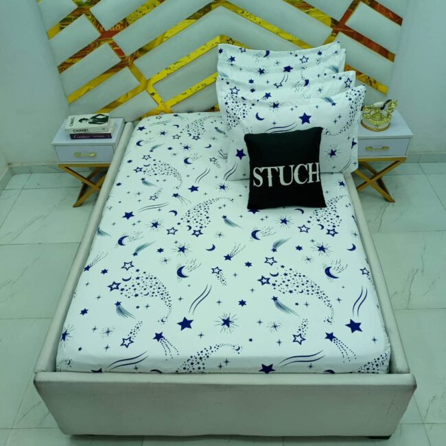 Img 20241017 Wa0019 - White Shining Star 7/7 Bedsheet With Four Pillow Cases And Duvet Cover (No Fiber Inside)