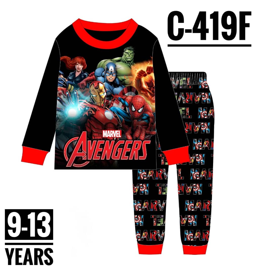 C-4I9F MARVEL AVENGERS AGE 12 PYJAMAS