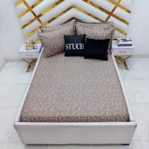 100% EGYPTIAN COTTON BROWN BLOSSOM EXTRALARGE BEDSHEET